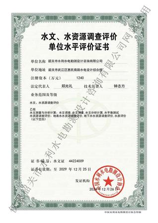 水文、水资源调查评价
